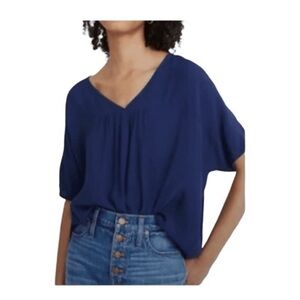 Madewell Drapey Rhyme Top – Deep Blue – Medium – Excellent Condition